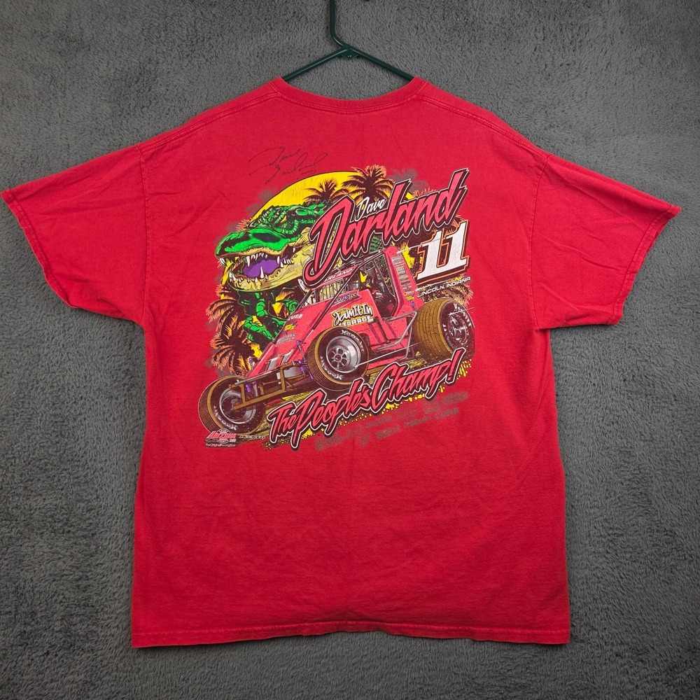 Dave Darland Shirt Men's Extra Large USAC Sprint Car The People's Champ Signed